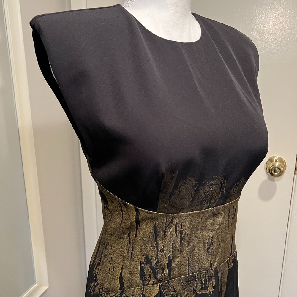 BCBGMaxAzria Black Maxi Dress with Gold Accent - Picture 6 of 14